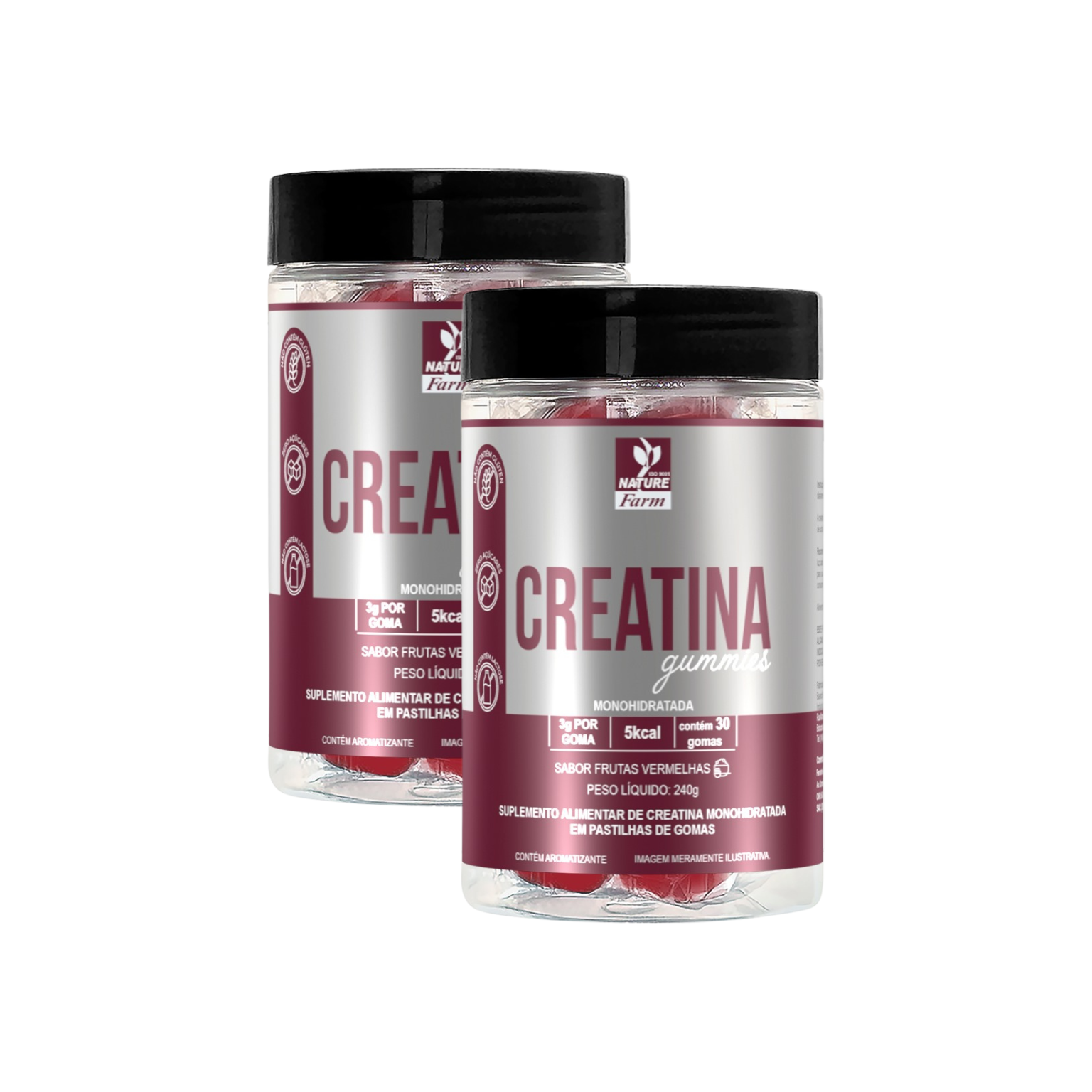 Combo 2 Creatina em Goma (sabor frutas vermelhas)