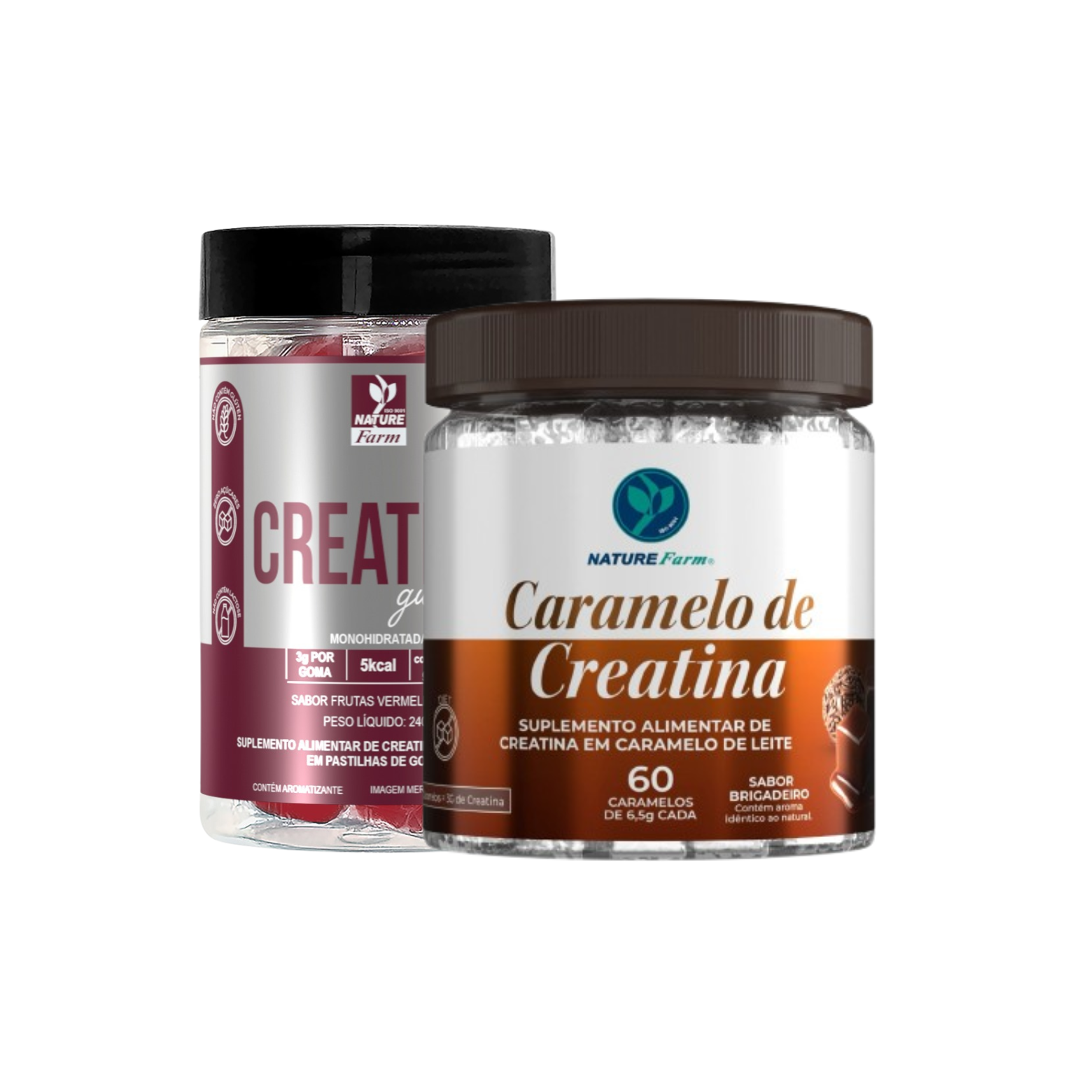 Combo Creatina Brigadeiro + Creatina Gummies (sabor frutas vermelhas)