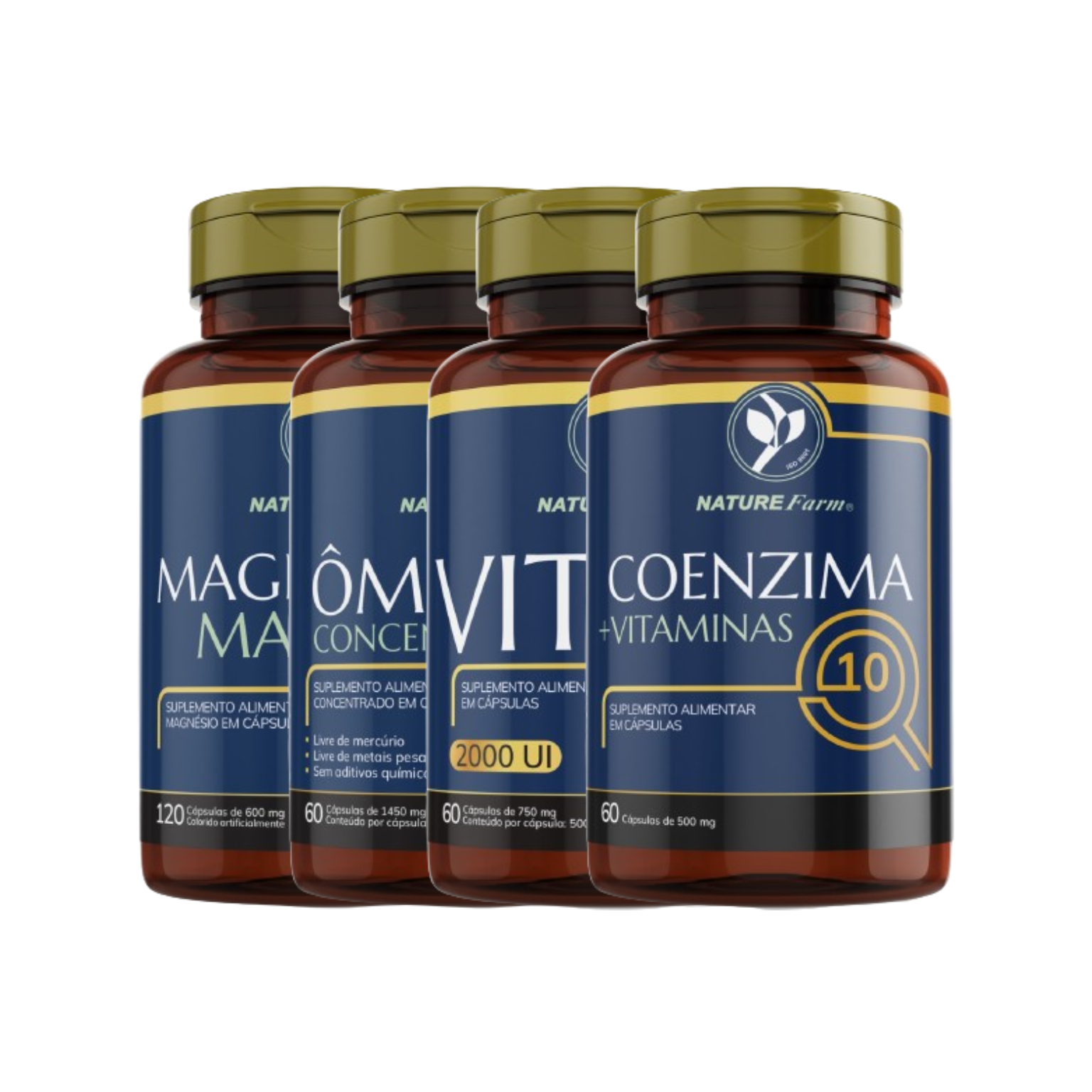 Combo Vitalidade (Magnésio + Ômega 3 + Vitamina D + CoQ10)